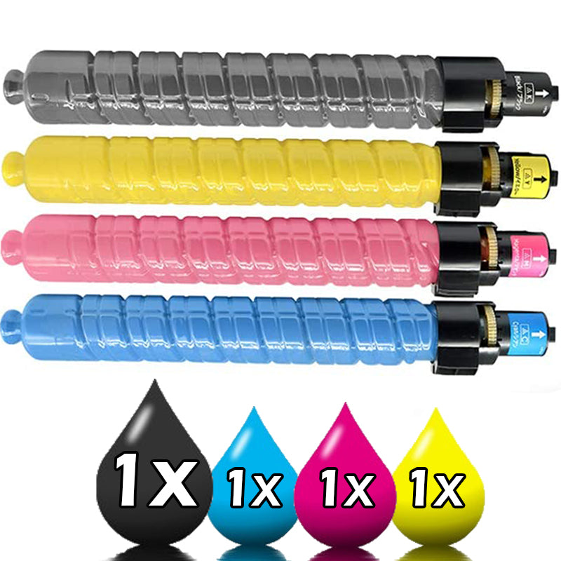 4-Pack Ricoh Toner Cartridge MPC305 12k blk/4k clr 841622-841609 Compatible
