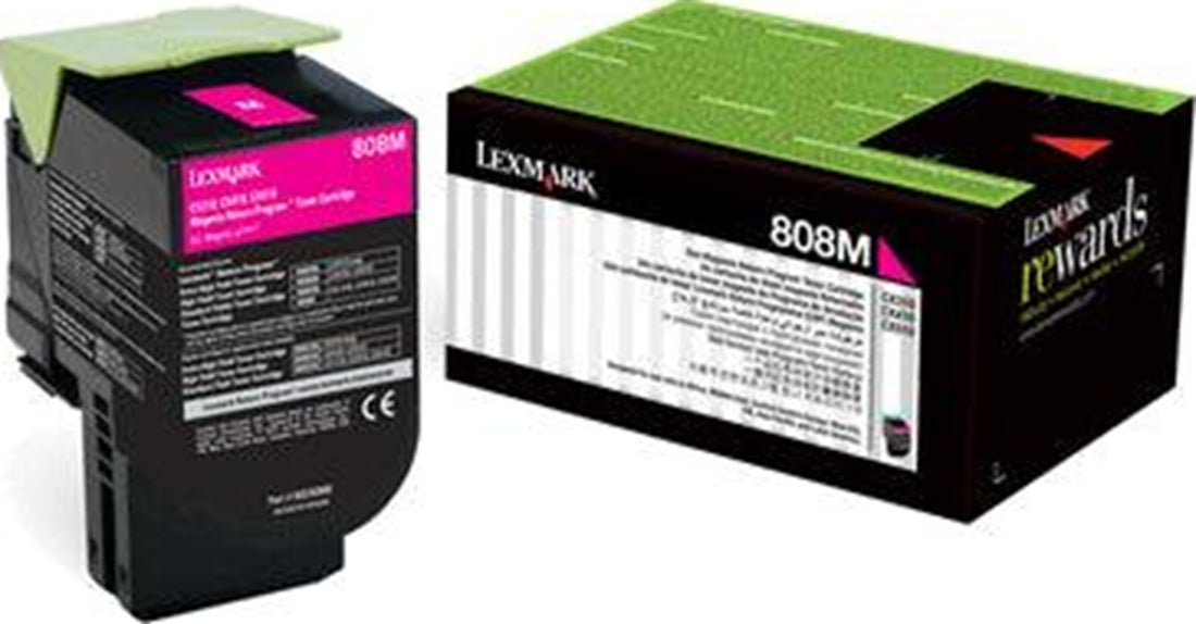 Genuine Lexmark 808M 80C80M0 - Magenta Toner Cartridge - 1000 Page