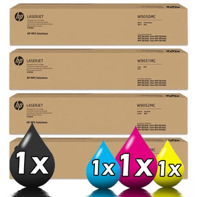 Genuine 4-Pack HP W9050MC-W9053MC CMYK Managed LaserJet Toner Cartridges