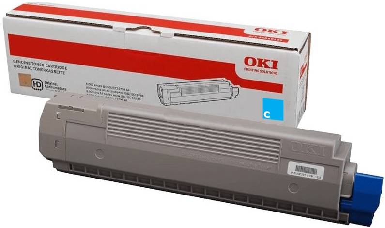Genuine OKI C810 Cyan Toner Cartridge 44059135 8,000 Print