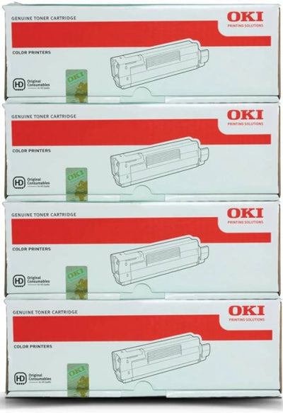 Pack of 4 Genuine OKI C510DN MC562w toner tet 44469725 44469726 44469727 44973552 1BK/7K,1C/5K,1M/5K,1Y/5K
