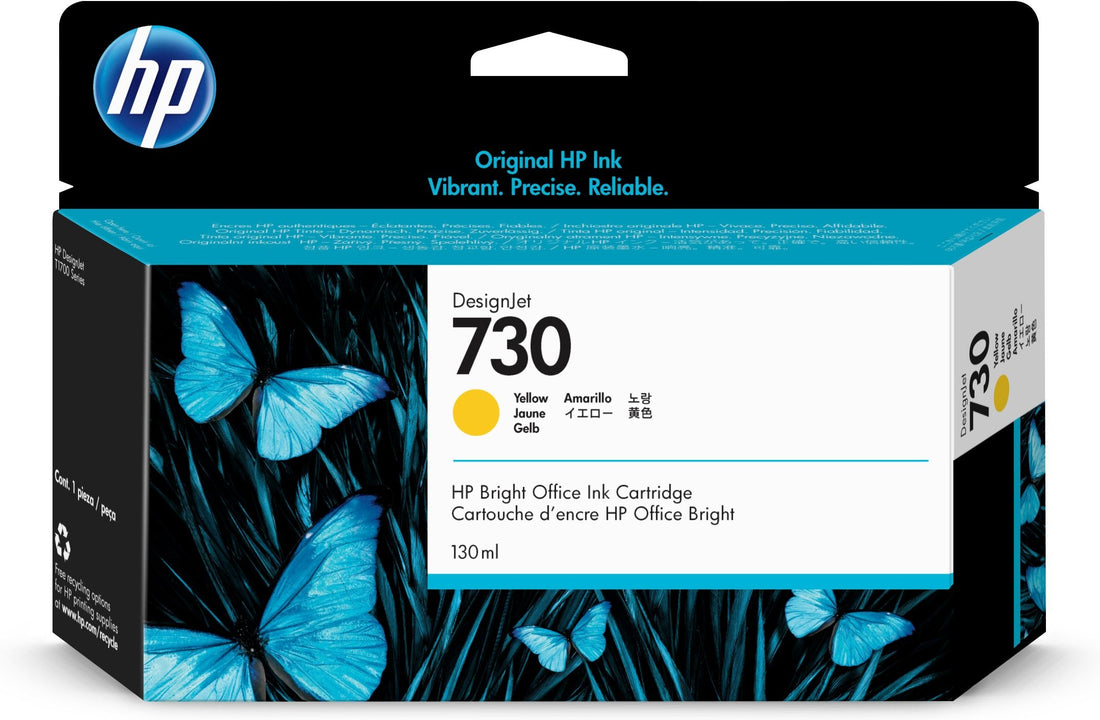 Genuine HP 730 130ml DesignJet Yellow Ink Cartridge P2V64A