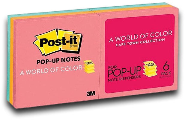 Post-It Pop-up Notes Cape Town 76 x 76mm 6-Pack