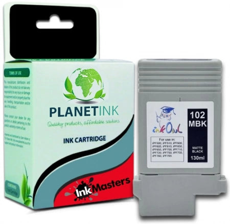 Compatible Canon PFI102MBK 0894B001AA Matt Black Ink Cartridge 130ml 1.5K Print Yield