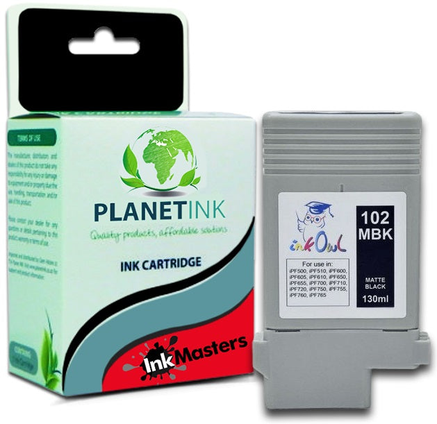 Compatible Canon PFI102MBK 0894B001AA Matt Black Ink Cartridge 130ml 1.5K Print Yield