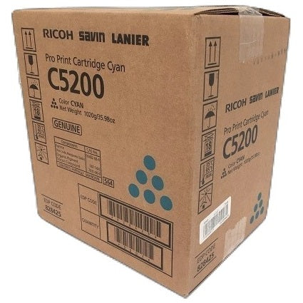 Genuine Ricoh Pro C5200s Cyan Toner 24K Prints 828429 828425 828433