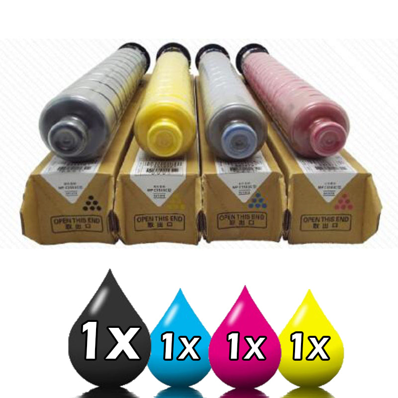 Genuine 4 Pack Ricoh MPC4503, C4504, C6003, C6004 Toner Cartridge Combo (841865 - 841866)