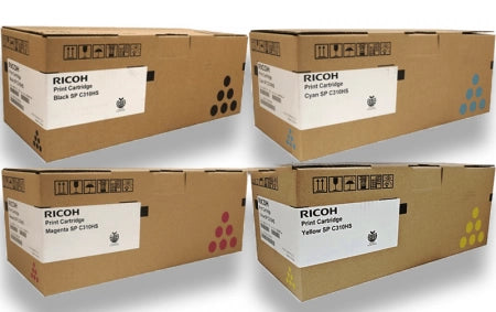 Genuine Ricoh 406483 406484 406485 406486 SP C310HS (SP C310) CMYK Toner Cartridge 6k-6.5k pages