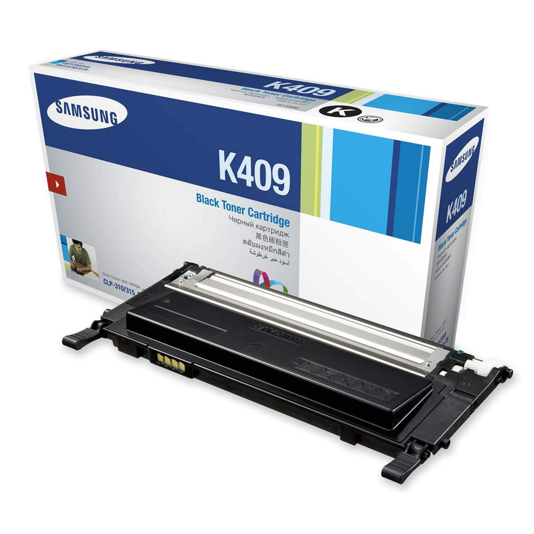 Samsung CLP310 CLP315W CLX3170 CLX3175FN CLTK409S Black Genuine Toner Cartridge 1,500 Print