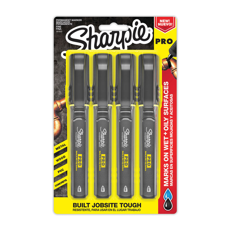Sharpie Pro Fine Black Pk4 Bx6