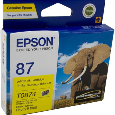 Epson T0874 C13T087490 Yellow Genuine Ink Cartridge 915 Prints