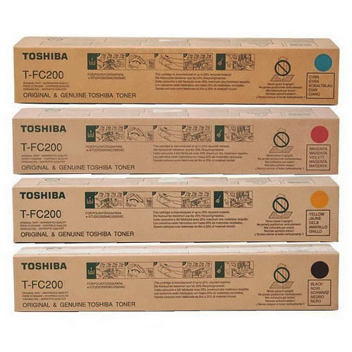 4-Pack Toshiba TFC200 Toner Cartridge Set eSTUDIO 2000AC, 2500AC