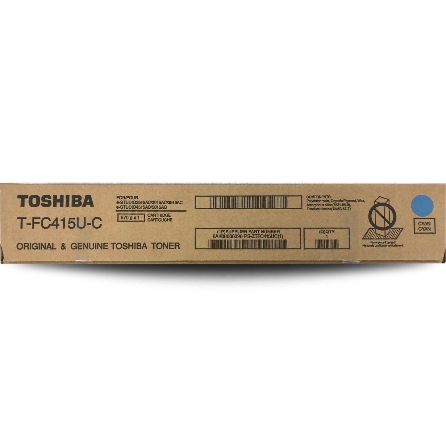Genuine Toshiba T-FC415P-C TFC415PC Cyan Toner Cartridge 33,600 Page