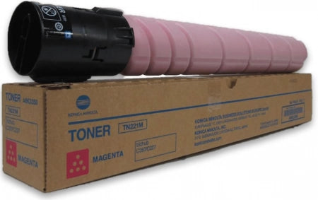 Genuine Konica TN-221M Magenta Toner Cartridge A8K3390 21K Print Yield