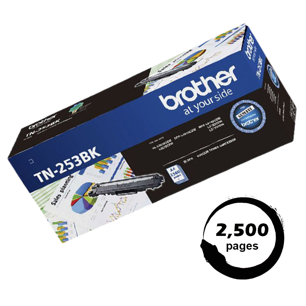 Genuine Brother TN253BK black toner cartridge 2,500 Page