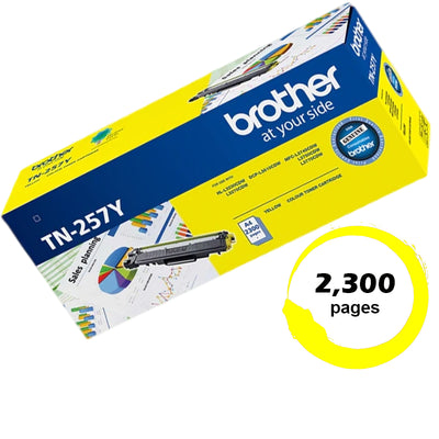 Genuine Brother TN257Y Yellow toner cartridge 2300 page