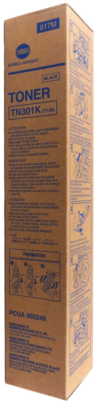 Konica Minolta 950246 / TN301K Genuine Black Toner Cartridge 30K Print Yield