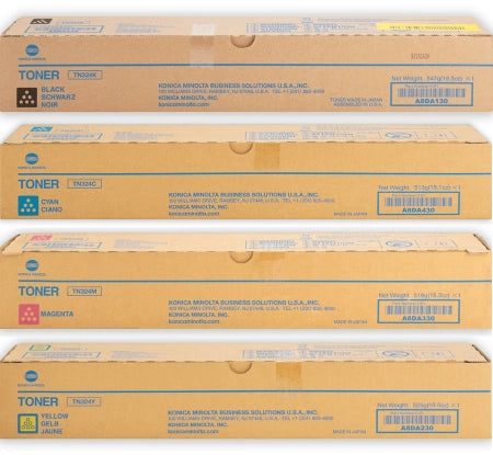 Genuine 4-Pack Konica Minolta TN324 Bizhub C258 C308 C368 1BK,1C,1M,1Y (A8DA190-A8DA490)