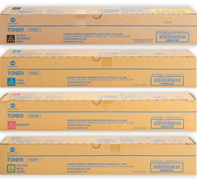 Genuine 4-Pack Konica Minolta TN324 Bizhub C258 C308 C368 1BK,1C,1M,1Y (A8DA190-A8DA490)