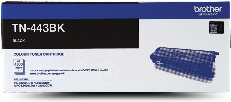 Genuine Brother TN443BK Black Toner Cartridge 4,500 Page