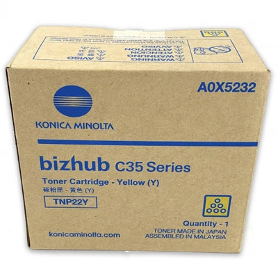 Konica Minolta TNP22Y (A0X5292) Genuine Yellow Toner Cartridge - 5,400 Prints