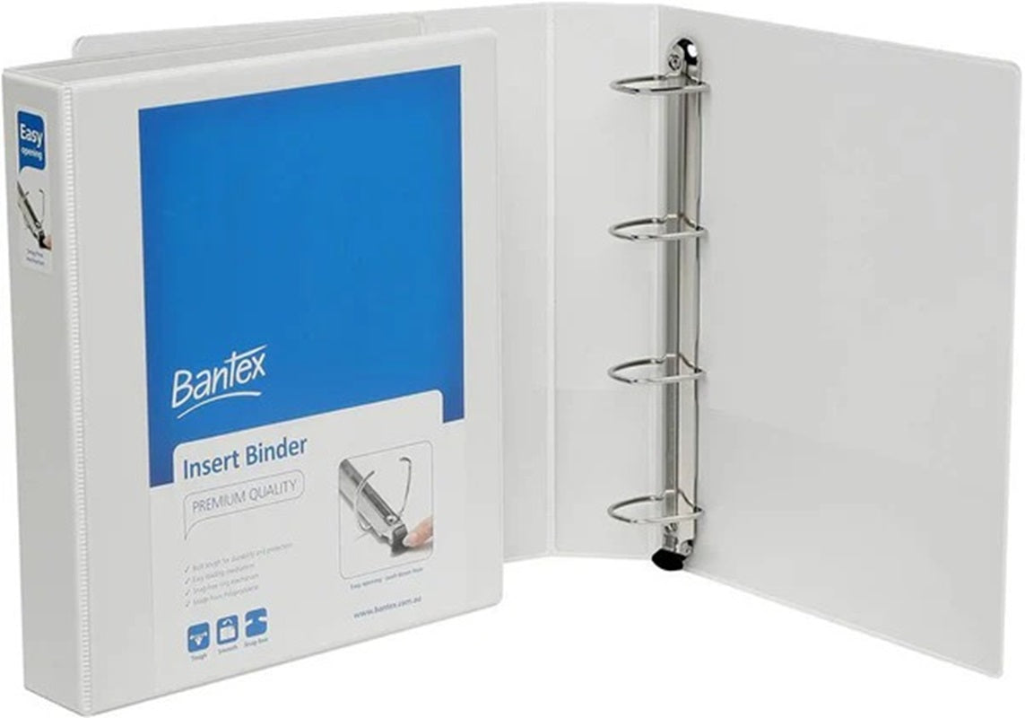 BANTEX A4 PREMIUM PUSH LEVER 38MM 4 RING WHITE