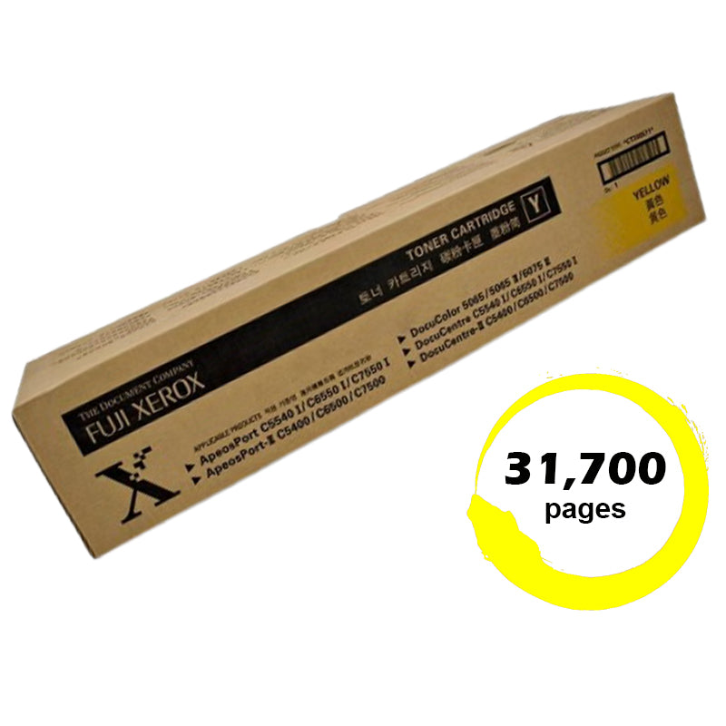 Genuine Fuji Xerox CT200571 Yellow Toner Cartridge 31,700 Prints C5500 5065 C5540 C6500 C7600