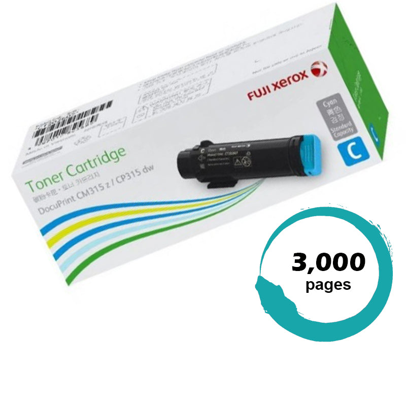 Genuine Fuji Xerox DocuPrint CP315DW CT202607 Cyan Toner Cartridge DocuPrint CP315DW 3,000 Print