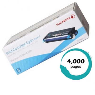 Genuine Fuji Xerox C2200 CT350671 Cyan Toner Cartridge 4,000 Prints