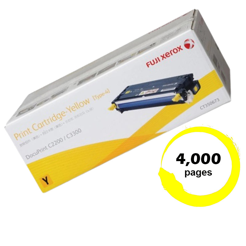 Genuine Fuji Xerox C2200 CT350673 Yellow Toner Cartridge 4,000 Print
