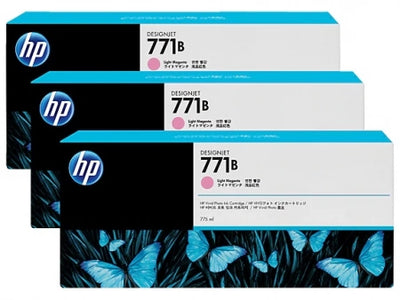 3-Pack Genuine HP 771B B6Y27A Light Magenta Inkjet Cartridge 775ML