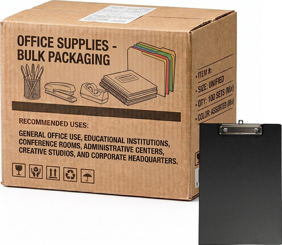 Carton of 10 Packs GNS A4 Clipfolders with Inside Pocket Black