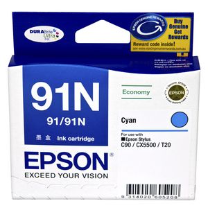 Epson T1072 91N C13T107292 Cyan Genuine Ink Cartridge 215 Print