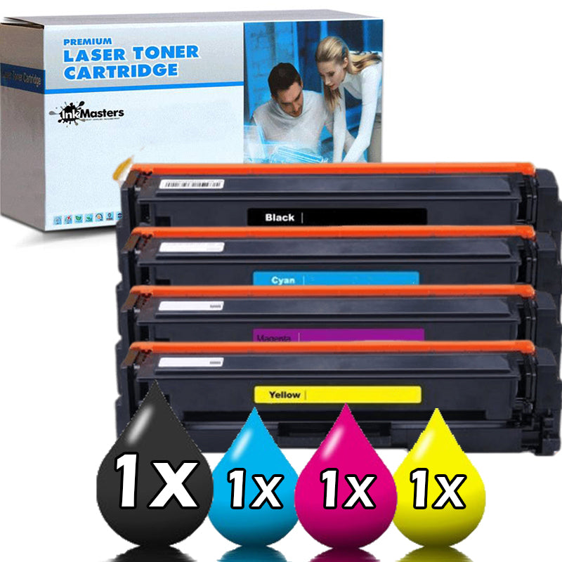 4 Pack HP 202A Compatible Toner Cartridges CF500A-CF503A 1BK,1C,1M,1Y