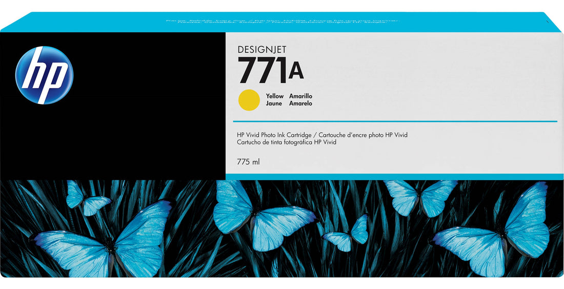 Genuine HP 771 B6Y02A Yellow Inkjet Cartridge 775M