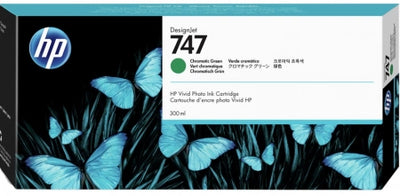 Genuine HP 747 DesignJet Chromatic Green Ink Cartridge 300ml