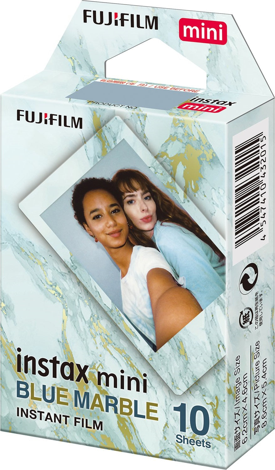 Pack of 10 Fujifilm instax mini Blue Marble Film - Compatible with Fujifilm INSTAX Mini Camera