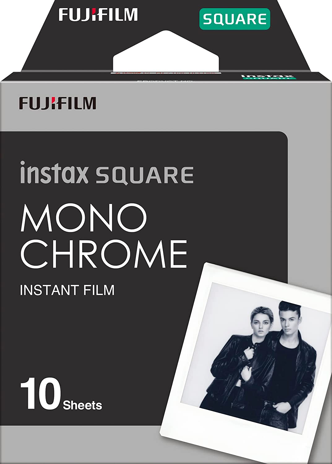 Pack of 10 Fujifilm instax SQUARE Monochrome Film - Compatible with Fujifilm Instax SQUARE Camera