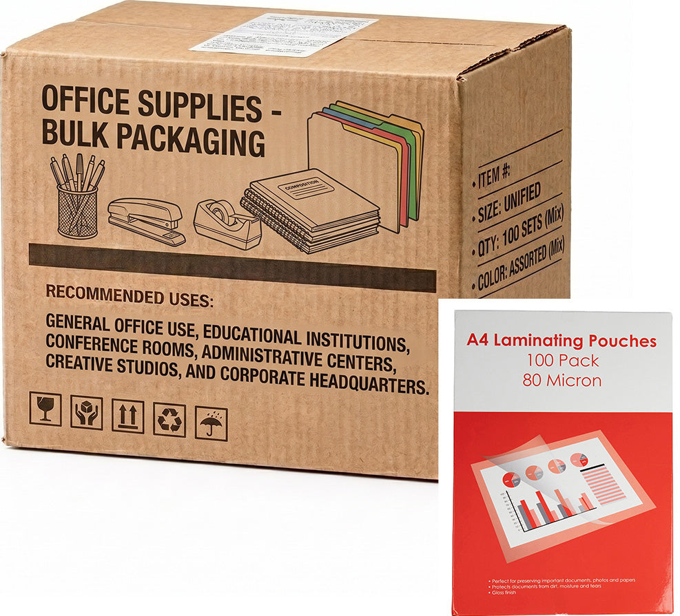 Carton of 5 Packs GNS Basic A4 Laminating Pouches 80 Micron
