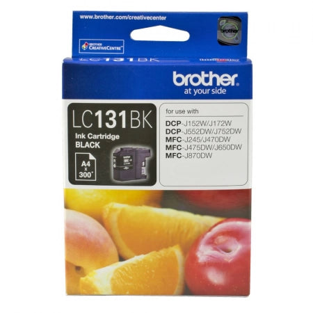Genuine Brother LC-131BK Black Ink Cartridge 300 Print Yield