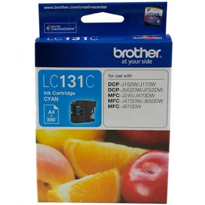 Brother LC-131C Genuine Cyan Ink Cartridge 300 Print Yield