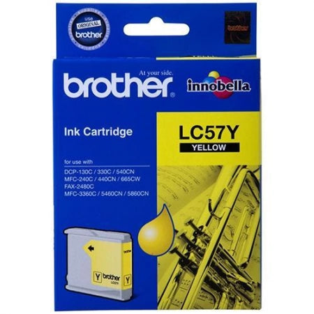 Genuine Brother LC57Y Yellow Ink Cartridge 400 Print Yield
