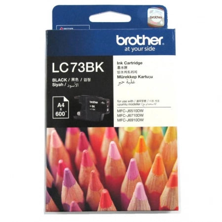Brother LC73BK Black Genuine Ink Cartridge 600 Print Yield