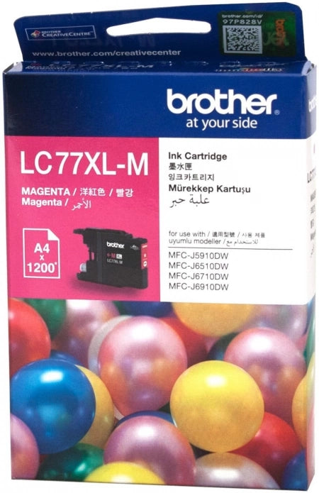 Genuine Brother LC77XLM Magenta High Yield Ink Cartridge 1.2K Print Yield