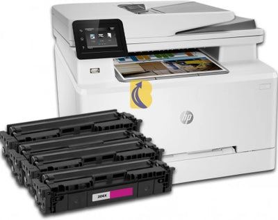 HP M283fdn Color LaserJet Pro Multifunction Printer + Compatible Toners Bundle
