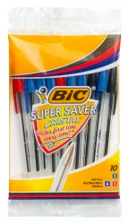 PEN BIC SUPER SAVER MEDIUM ASSTD 10'