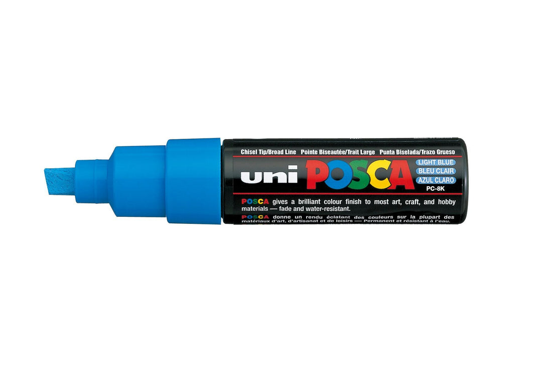 MARKER UNI POSCA PC8K CHISEL TIP LIGHT BLUE