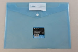 DOCUMENT WALLET PROTEXT A4 PP BUTTON CLOSURE BLUE