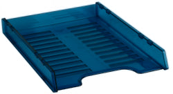 DOCUMENT TRAY ITALPLAST A4 SLIMLINE MULTI FIT TINTED BLUE