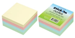 NOTES STICK ON PASTEL CUBE 76X76 4 COLOUR